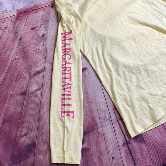 💵Margaritaville Yellow VNeck Long Sleeve Tee with Pink Accents Size Medium - Picture 9 of 9